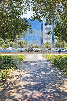 ABU DHABI, UAE - April 18, 2022: Streets and skyscrapers in Abu Dhabi