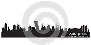 Abu Dhabi UAE city skyline vector silhouette