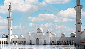 Abu Dhabi, United Arab Emirates - April 4, 2023: Sheikh Zayed Grand Mosque located in Abu Dhabi - capital city of United Arab