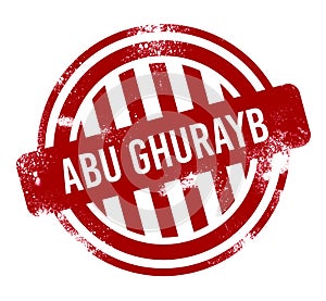 Abu Ghurayb - Red grunge button, stamp