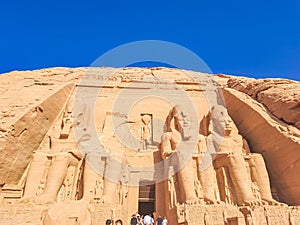 Abu Simbel - Egypt - 12 June 2023 : Egyptian temple of Ramses II