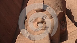 Abu Simbel Great Temple, Colossal Statue of Ramesses II, close up of the head