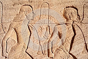 Abu Simbel - Relief Detail depicting Slaves on the Great Temple