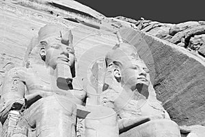 Abu Simbel temples are two massive rock temples, near the border with Sudan. photo