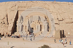 Abu Simbel temples are two massive rock temples, near the border with Sudan. photo