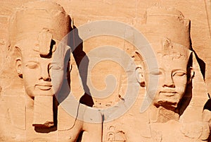 Abu Simbel temples are two massive rock temples, near the border with Sudan. photo