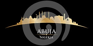 Abuja Nigeria city silhouette black background