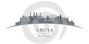 Abuja Nigeria city silhouette white background