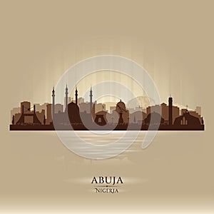 Abuja Nigeria city skyline vector silhouette