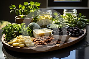 Abundance of Vegan Protein Sources Displayed Neatly