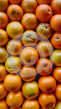 Abundant bunch of vibrant orange fruits arranged attractively