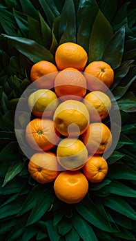 Abundant bunch of vibrant orange fruits arranged attractively