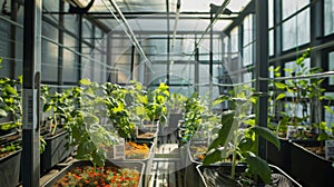 Abundant Greenery in a Packed Greenhouse