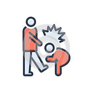 Color illustration icon for Abusive, outrageous and degrading photo