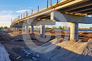 abutments supporting a concrete bridge structure