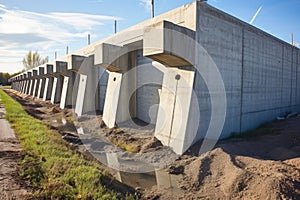 abutments supporting a concrete bridge structure