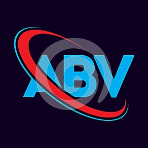 ABV letter logo design, a b v letter design, ABV Blue and red letter logo for technology, 2G, 3G, 4G, 5G, 6G and 7G internet servi