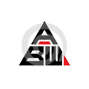 ABW triangle letter logo design with triangle shape. ABW triangle logo design monogram. ABW triangle vector logo template with red