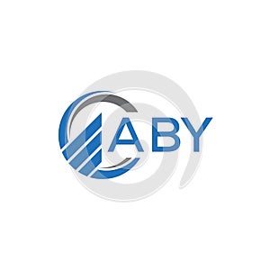 ABY Flat accounting logo design on white background. ABY creative initials Growth graph letter logo concept. ABY business finance