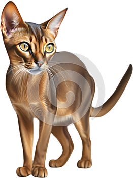Abyssinian cat, Colored-pencil sketch of an Abyssinian cat. AI-Generated. photo