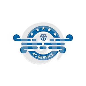 AC air conditioning repairman service logo design