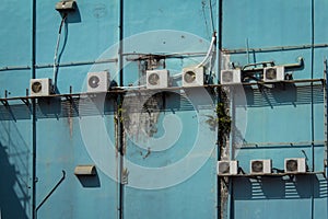 Ac - air conditon on old building facade