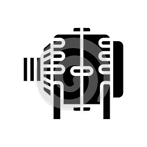 ac generator electrical engineer glyph icon vector illustration