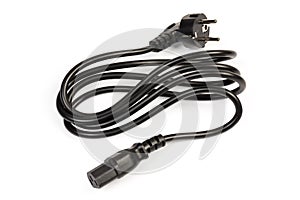 AC power cord with CEE 7 plug and C13 receptacle