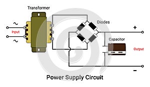 AC to DC Power Supply circuit with Transformer