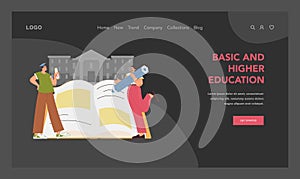 Academic achievement concept. Flat vector illustration