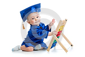 Academic baby playing with abacus toy