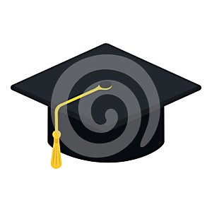 Academic cap isolated, education concept