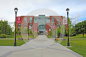 Academic Center building on the campus of Washington State University Health Sciences Spokane