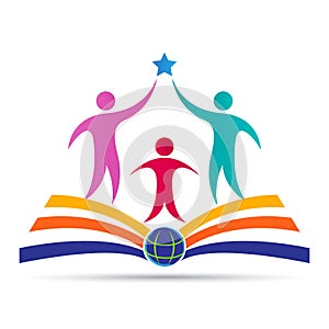 Academic education emblem school college university success logo design photo
