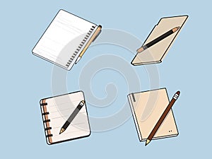 Academic Essentials - Notebook and Pen Illustration