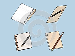 Academic Essentials - Notebook and Pen Illustration photo