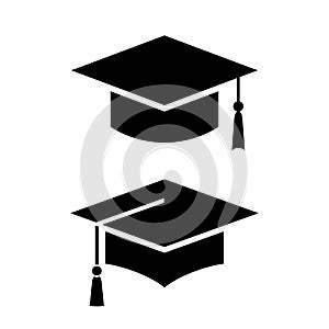 Academic graduation cap vector icon