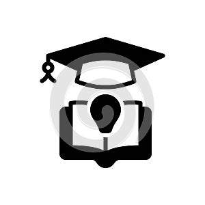 Black solid icon for Academic, cap and graduate