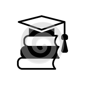 Black solid icon for Academic, education and instructional photo