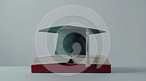 The Academic Mortarboard on Books..AI generated image