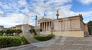 Academy of Athens historical building, Athens, Greece. photo