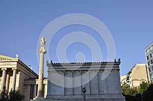 Academy of Athens Landmark at sunset in Greece