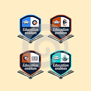 Academy and college emblems or logos set