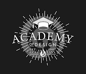 Academy of Design white on black