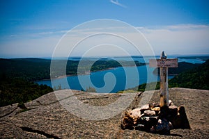 Acadia Mountain Summit Marker