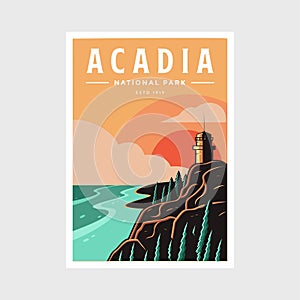 Acadia National Park poster vector illustration design