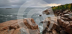 Acadia Seacoast In The Rain