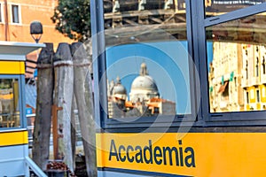 Acadmia Ferry Dock Grand Canal Salute Church Venice Italy