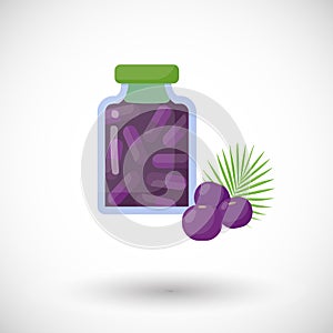 Acai berries capsules flat icon