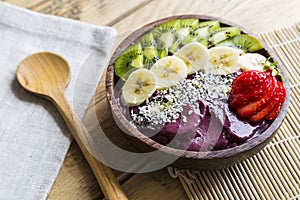 Acai bowl with fruit photo